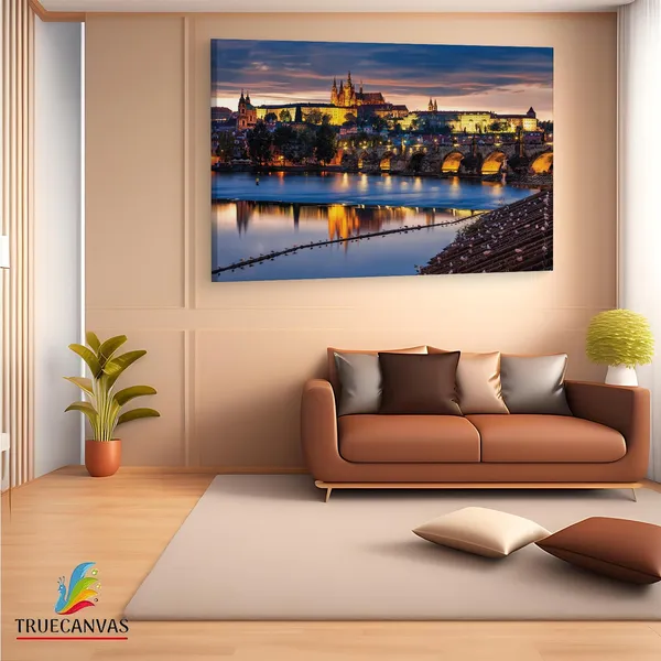 Multicolor_Charles_Bridge,_Wooden_Framed_Canvas_Paintings_|_For_Living_Room_|_Bedroom_|_Office_|_Gallery_|_Ready_Wall_Mount_Canvas_Wall_Art_Painting_|_Size_-_12_X_18In,_Ct0285
