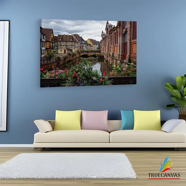 Multicolor_La_Petite_Venise,_Wooden_Framed_Canvas_Paintings_|_For_Living_Room_|_Bedroom_|_Office_|_Gallery_|_Ready_Wall_Mount_Canvas_Wall_Art_Painting_|_Size_-_12_X_18In,_Ct0286