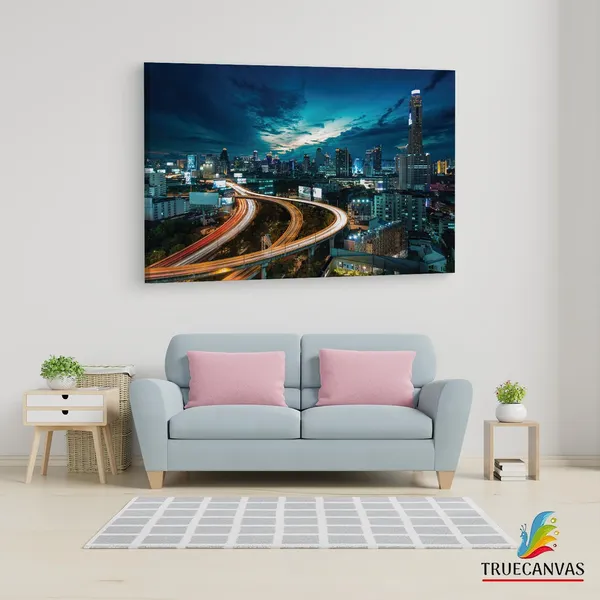 Multicolor_Bangkok_City_Road,_Wooden_Framed_Canvas_Paintings_|_For_Living_Room_|_Bedroom_|_Office_|_Gallery_|_Ready_Wall_Mount_Canvas_Wall_Art_Painting_|_Size_-_12_X_18In,_Ct0287