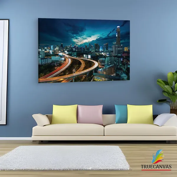 Multicolor_Bangkok_City_Road,_Wooden_Framed_Canvas_Paintings_|_For_Living_Room_|_Bedroom_|_Office_|_Gallery_|_Ready_Wall_Mount_Canvas_Wall_Art_Painting_|_Size_-_12_X_18In,_Ct0287