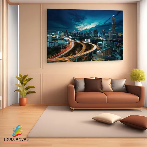 Multicolor_Bangkok_City_Road,_Wooden_Framed_Canvas_Paintings_|_For_Living_Room_|_Bedroom_|_Office_|_Gallery_|_Ready_Wall_Mount_Canvas_Wall_Art_Painting_|_Size_-_12_X_18In,_Ct0287