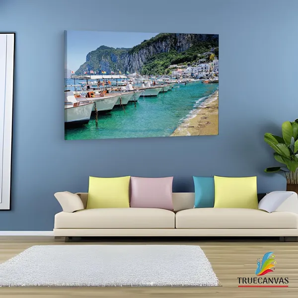 Multicolor_Capri_Island_Hd,_Wooden_Framed_Canvas_Paintings_|_For_Living_Room_|_Bedroom_|_Office_|_Gallery_|_Ready_Wall_Mount_Canvas_Wall_Art_Painting_|_Size_-_12_X_18In,_Ct0288