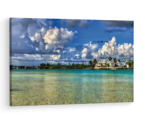Multicolor_Bermuda_Travel,_Wooden_Framed_Canvas_Paintings_|_For_Living_Room_|_Bedroom_|_Office_|_Gallery_|_Ready_Wall_Mount_Canvas_Wall_Art_Painting_|_Size_-_12_X_18In,_Ct0296