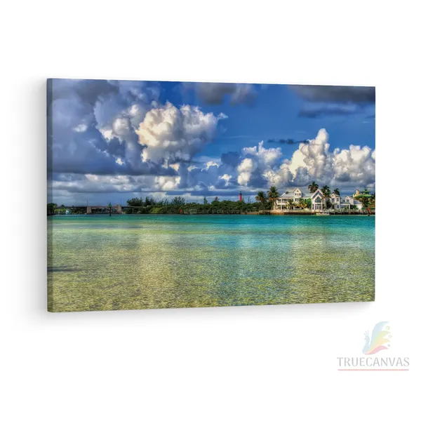 Multicolor_Bermuda_Travel,_Wooden_Framed_Canvas_Paintings_|_For_Living_Room_|_Bedroom_|_Office_|_Gallery_|_Ready_Wall_Mount_Canvas_Wall_Art_Painting_|_Size_-_12_X_18In,_Ct0296
