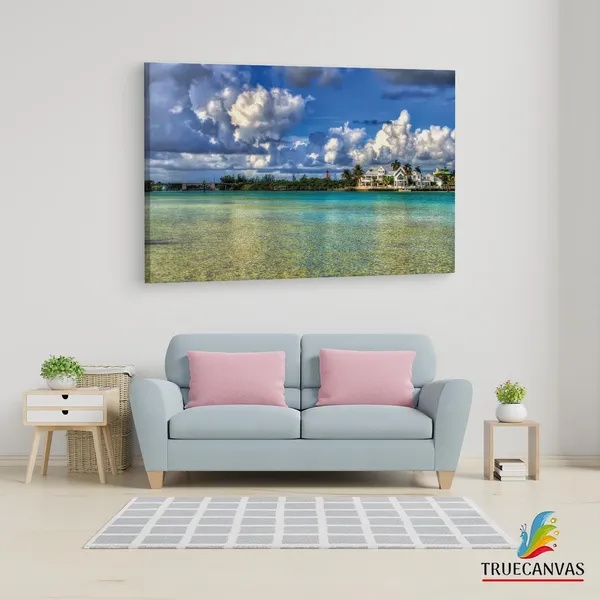 Multicolor_Bermuda_Travel,_Wooden_Framed_Canvas_Paintings_|_For_Living_Room_|_Bedroom_|_Office_|_Gallery_|_Ready_Wall_Mount_Canvas_Wall_Art_Painting_|_Size_-_12_X_18In,_Ct0296