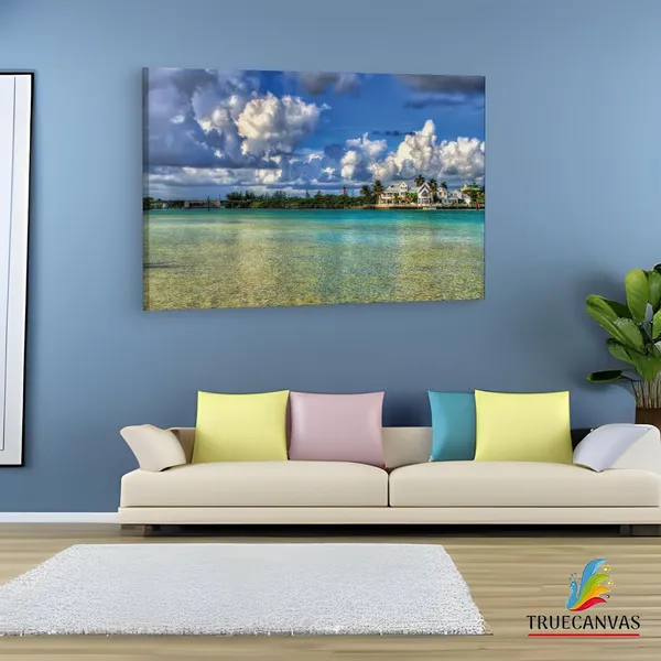 Multicolor_Bermuda_Travel,_Wooden_Framed_Canvas_Paintings_|_For_Living_Room_|_Bedroom_|_Office_|_Gallery_|_Ready_Wall_Mount_Canvas_Wall_Art_Painting_|_Size_-_12_X_18In,_Ct0296