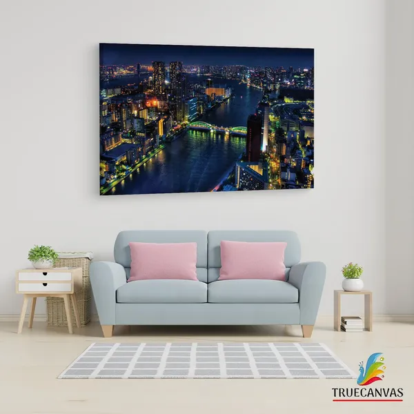 Multicolor_Night_Tokyo_River_Bridge,_Wooden_Framed_Canvas_Paintings_|_For_Living_Room_|_Bedroom_|_Office_|_Gallery_|_Ready_Wall_Mount_Canvas_Wall_Art_Painting_|_Size_-_12_X_18In,_Ct0302