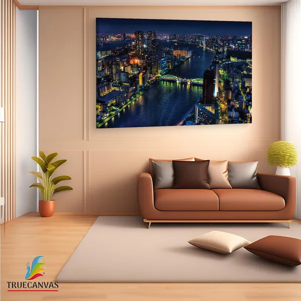 Multicolor_Night_Tokyo_River_Bridge,_Wooden_Framed_Canvas_Paintings_|_For_Living_Room_|_Bedroom_|_Office_|_Gallery_|_Ready_Wall_Mount_Canvas_Wall_Art_Painting_|_Size_-_12_X_18In,_Ct0302