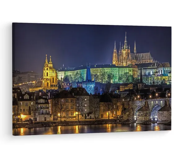 Multicolor_Prague_Castle,_Wooden_Framed_Canvas_Paintings_|_For_Living_Room_|_Bedroom_|_Office_|_Gallery_|_Ready_Wall_Mount_Canvas_Wall_Art_Painting_|_Size_-_12_X_18In,_Ct0309