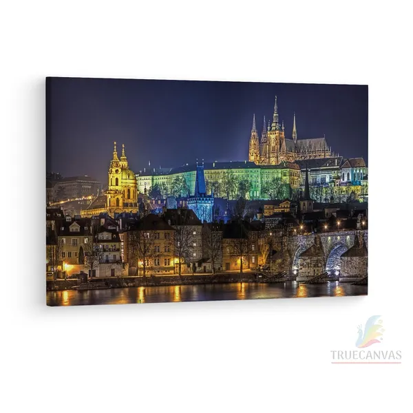 Multicolor_Prague_Castle,_Wooden_Framed_Canvas_Paintings_|_For_Living_Room_|_Bedroom_|_Office_|_Gallery_|_Ready_Wall_Mount_Canvas_Wall_Art_Painting_|_Size_-_12_X_18In,_Ct0309