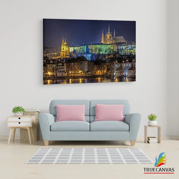 Multicolor_Prague_Castle,_Wooden_Framed_Canvas_Paintings_|_For_Living_Room_|_Bedroom_|_Office_|_Gallery_|_Ready_Wall_Mount_Canvas_Wall_Art_Painting_|_Size_-_12_X_18In,_Ct0309