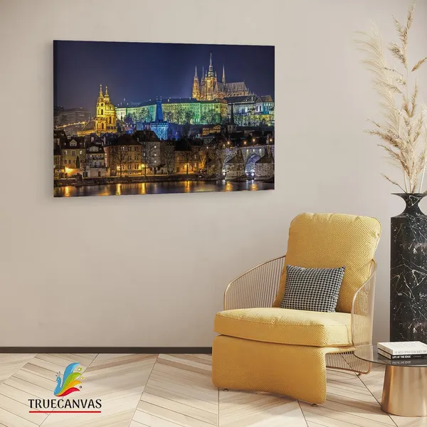 Multicolor_Prague_Castle,_Wooden_Framed_Canvas_Paintings_|_For_Living_Room_|_Bedroom_|_Office_|_Gallery_|_Ready_Wall_Mount_Canvas_Wall_Art_Painting_|_Size_-_12_X_18In,_Ct0309