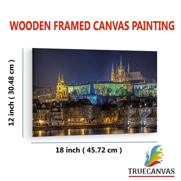 Multicolor_Prague_Castle,_Wooden_Framed_Canvas_Paintings_|_For_Living_Room_|_Bedroom_|_Office_|_Gallery_|_Ready_Wall_Mount_Canvas_Wall_Art_Painting_|_Size_-_12_X_18In,_Ct0309