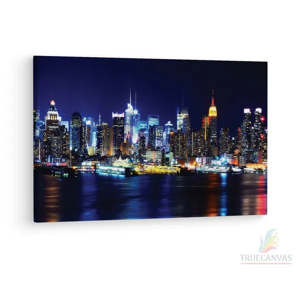 Multicolor_New_York_Lights,_Wooden_Framed_Canvas_Paintings_|_For_Living_Room_|_Bedroom_|_Office_|_Gallery_|_Ready_Wall_Mount_Canvas_Wall_Art_Painting_|_Size_-_12_X_18In,_Ct0312