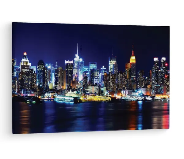 Multicolor_New_York_Lights,_Wooden_Framed_Canvas_Paintings_|_For_Living_Room_|_Bedroom_|_Office_|_Gallery_|_Ready_Wall_Mount_Canvas_Wall_Art_Painting_|_Size_-_12_X_18In,_Ct0312