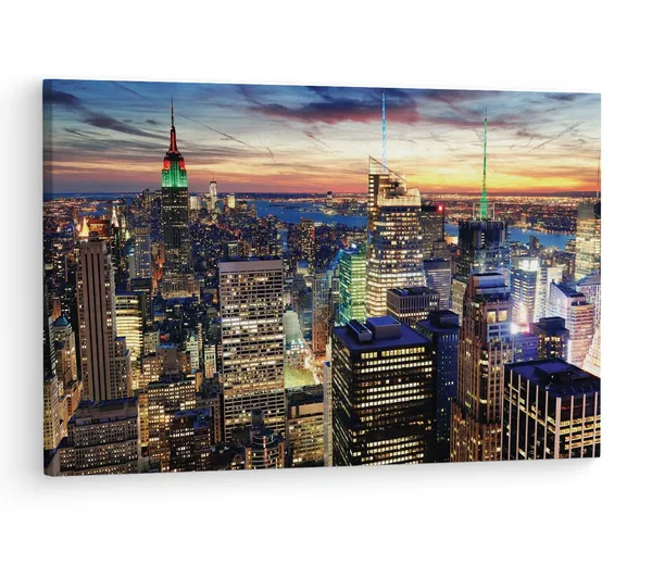 Multicolor_New_York_Top_View_Ultra_Hd,_Wooden_Framed_Canvas_Paintings_|_For_Living_Room_|_Bedroom_|_Office_|_Gallery_|_Ready_Wall_Mount_Canvas_Wall_Art_Painting_|_Size_-_12_X_18In,_Ct0314