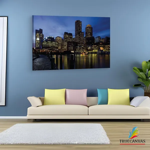 Multicolor_Boston_Desktop_Background,_Wooden_Framed_Canvas_Paintings_|_For_Living_Room_|_Bedroom_|_Office_|_Gallery_|_Ready_Wall_Mount_Canvas_Wall_Art_Painting_|_Size_-_12_X_18In,_Ct0315