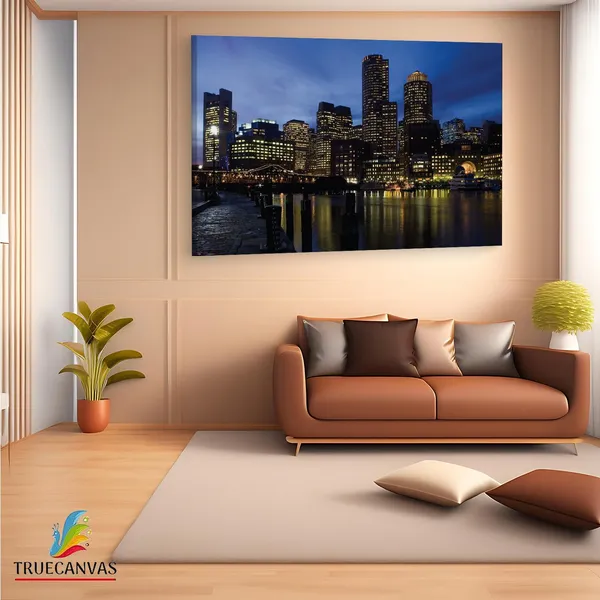 Multicolor_Boston_Desktop_Background,_Wooden_Framed_Canvas_Paintings_|_For_Living_Room_|_Bedroom_|_Office_|_Gallery_|_Ready_Wall_Mount_Canvas_Wall_Art_Painting_|_Size_-_12_X_18In,_Ct0315