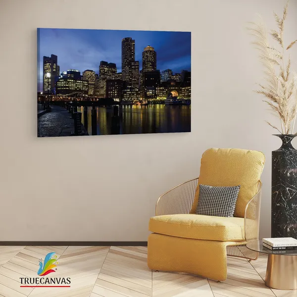 Multicolor_Boston_Desktop_Background,_Wooden_Framed_Canvas_Paintings_|_For_Living_Room_|_Bedroom_|_Office_|_Gallery_|_Ready_Wall_Mount_Canvas_Wall_Art_Painting_|_Size_-_12_X_18In,_Ct0315