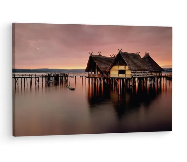 Multicolor_Pile_Dwelling_Museum,_Wooden_Framed_Canvas_Paintings_|_For_Living_Room_|_Bedroom_|_Office_|_Gallery_|_Ready_Wall_Mount_Canvas_Wall_Art_Painting_|_Size_-_12_X_18In,_Ct0318