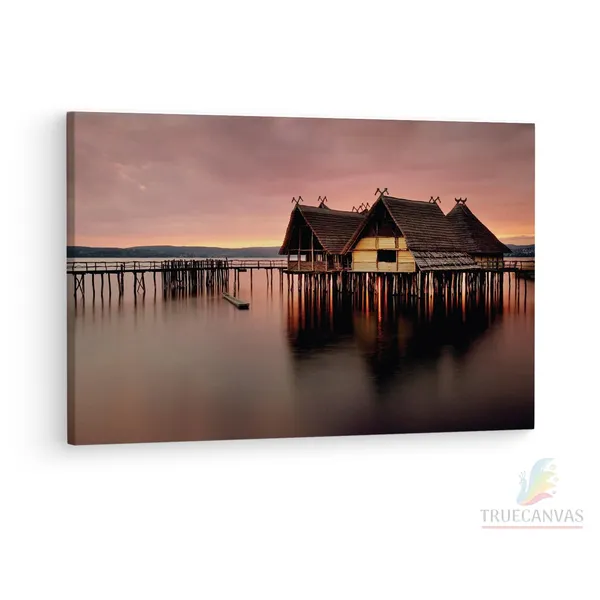 Multicolor_Pile_Dwelling_Museum,_Wooden_Framed_Canvas_Paintings_|_For_Living_Room_|_Bedroom_|_Office_|_Gallery_|_Ready_Wall_Mount_Canvas_Wall_Art_Painting_|_Size_-_12_X_18In,_Ct0318