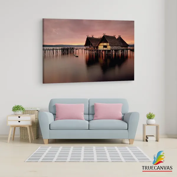 Multicolor_Pile_Dwelling_Museum,_Wooden_Framed_Canvas_Paintings_|_For_Living_Room_|_Bedroom_|_Office_|_Gallery_|_Ready_Wall_Mount_Canvas_Wall_Art_Painting_|_Size_-_12_X_18In,_Ct0318