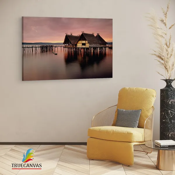 Multicolor_Pile_Dwelling_Museum,_Wooden_Framed_Canvas_Paintings_|_For_Living_Room_|_Bedroom_|_Office_|_Gallery_|_Ready_Wall_Mount_Canvas_Wall_Art_Painting_|_Size_-_12_X_18In,_Ct0318