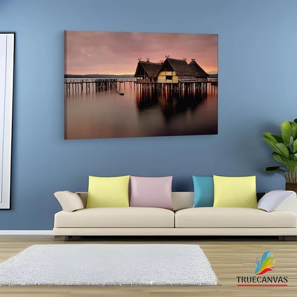 Multicolor_Pile_Dwelling_Museum,_Wooden_Framed_Canvas_Paintings_|_For_Living_Room_|_Bedroom_|_Office_|_Gallery_|_Ready_Wall_Mount_Canvas_Wall_Art_Painting_|_Size_-_12_X_18In,_Ct0318