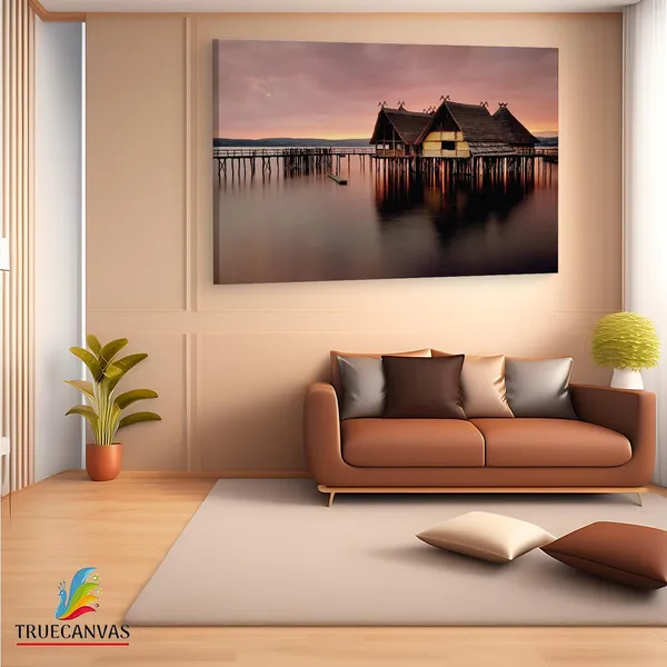 Multicolor_Pile_Dwelling_Museum,_Wooden_Framed_Canvas_Paintings_|_For_Living_Room_|_Bedroom_|_Office_|_Gallery_|_Ready_Wall_Mount_Canvas_Wall_Art_Painting_|_Size_-_12_X_18In,_Ct0318