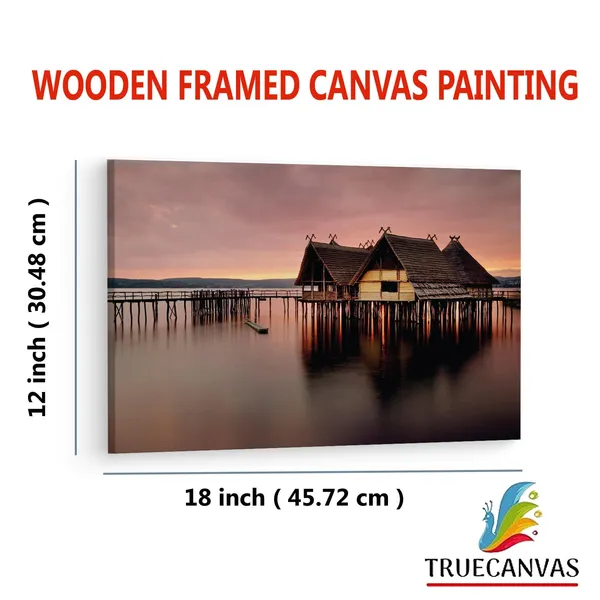 Multicolor_Pile_Dwelling_Museum,_Wooden_Framed_Canvas_Paintings_|_For_Living_Room_|_Bedroom_|_Office_|_Gallery_|_Ready_Wall_Mount_Canvas_Wall_Art_Painting_|_Size_-_12_X_18In,_Ct0318