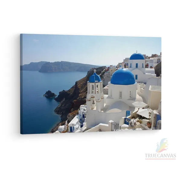 Multicolor_Ifasma_Church,_Oia,_Santorini,_Wooden_Framed_Canvas_Paintings_|_For_Living_Room_|_Bedroom_|_Office_|_Gallery_|_Ready_Wall_Mount_Canvas_Wall_Art_Painting_|_Size_-_12_X_18In,_Ct0319