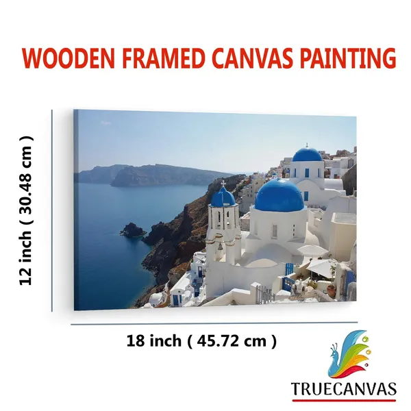 Multicolor_Ifasma_Church,_Oia,_Santorini,_Wooden_Framed_Canvas_Paintings_|_For_Living_Room_|_Bedroom_|_Office_|_Gallery_|_Ready_Wall_Mount_Canvas_Wall_Art_Painting_|_Size_-_12_X_18In,_Ct0319