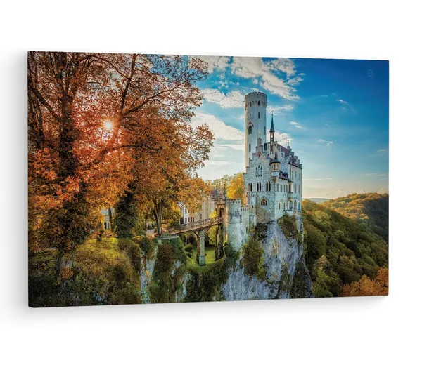 Multicolor_Lichtenstein_Castle,_Wooden_Framed_Canvas_Paintings_|_For_Living_Room_|_Bedroom_|_Office_|_Gallery_|_Ready_Wall_Mount_Canvas_Wall_Art_Painting_|_Size_-_12_X_18In,_Ct0321