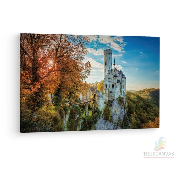 Multicolor_Lichtenstein_Castle,_Wooden_Framed_Canvas_Paintings_|_For_Living_Room_|_Bedroom_|_Office_|_Gallery_|_Ready_Wall_Mount_Canvas_Wall_Art_Painting_|_Size_-_12_X_18In,_Ct0321