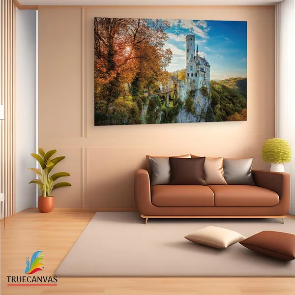 Multicolor_Lichtenstein_Castle,_Wooden_Framed_Canvas_Paintings_|_For_Living_Room_|_Bedroom_|_Office_|_Gallery_|_Ready_Wall_Mount_Canvas_Wall_Art_Painting_|_Size_-_12_X_18In,_Ct0321