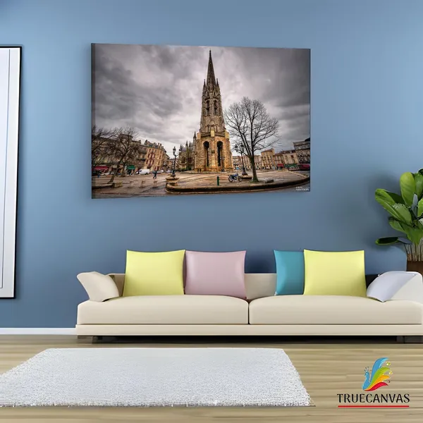 Multicolor_Fl?Che_De_La_Basiliqu,_Wooden_Framed_Canvas_Paintings_|_For_Living_Room_|_Bedroom_|_Office_|_Gallery_|_Ready_Wall_Mount_Canvas_Wall_Art_Painting_|_Size_-_12_X_18In,_Ct0322