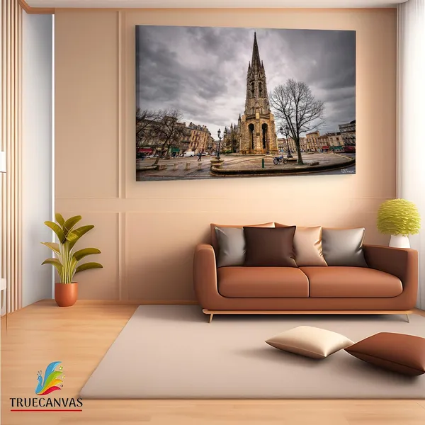 Multicolor_Fl?Che_De_La_Basiliqu,_Wooden_Framed_Canvas_Paintings_|_For_Living_Room_|_Bedroom_|_Office_|_Gallery_|_Ready_Wall_Mount_Canvas_Wall_Art_Painting_|_Size_-_12_X_18In,_Ct0322