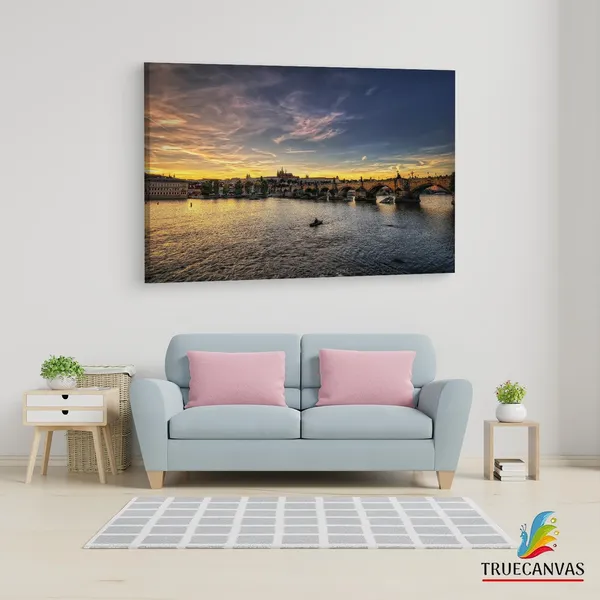 Multicolor_Charles_Bridge,_Wooden_Framed_Canvas_Paintings_|_For_Living_Room_|_Bedroom_|_Office_|_Gallery_|_Ready_Wall_Mount_Canvas_Wall_Art_Painting_|_Size_-_12_X_18In,_Ct0325