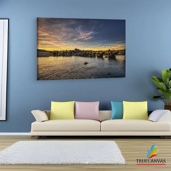 Multicolor_Charles_Bridge,_Wooden_Framed_Canvas_Paintings_|_For_Living_Room_|_Bedroom_|_Office_|_Gallery_|_Ready_Wall_Mount_Canvas_Wall_Art_Painting_|_Size_-_12_X_18In,_Ct0325