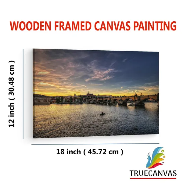 Multicolor_Charles_Bridge,_Wooden_Framed_Canvas_Paintings_|_For_Living_Room_|_Bedroom_|_Office_|_Gallery_|_Ready_Wall_Mount_Canvas_Wall_Art_Painting_|_Size_-_12_X_18In,_Ct0325