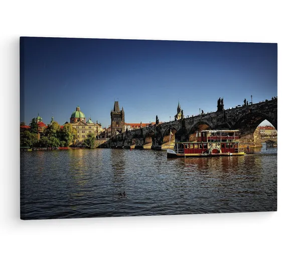 Multicolor_Charles_Bridge,_Wooden_Framed_Canvas_Paintings_|_For_Living_Room_|_Bedroom_|_Office_|_Gallery_|_Ready_Wall_Mount_Canvas_Wall_Art_Painting_|_Size_-_12_X_18In,_Ct0326