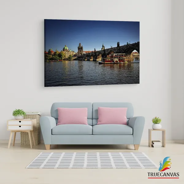 Multicolor_Charles_Bridge,_Wooden_Framed_Canvas_Paintings_|_For_Living_Room_|_Bedroom_|_Office_|_Gallery_|_Ready_Wall_Mount_Canvas_Wall_Art_Painting_|_Size_-_12_X_18In,_Ct0326