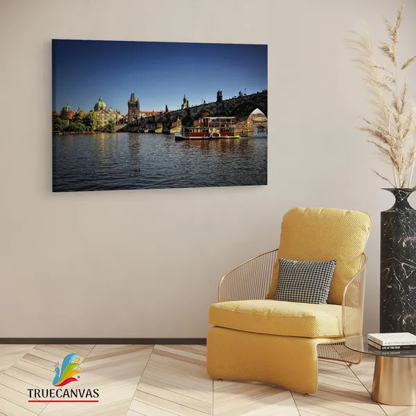 Multicolor_Charles_Bridge,_Wooden_Framed_Canvas_Paintings_|_For_Living_Room_|_Bedroom_|_Office_|_Gallery_|_Ready_Wall_Mount_Canvas_Wall_Art_Painting_|_Size_-_12_X_18In,_Ct0326