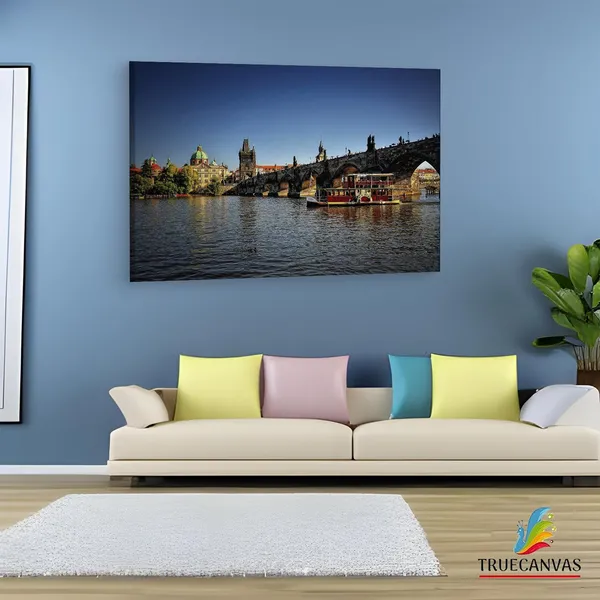 Multicolor_Charles_Bridge,_Wooden_Framed_Canvas_Paintings_|_For_Living_Room_|_Bedroom_|_Office_|_Gallery_|_Ready_Wall_Mount_Canvas_Wall_Art_Painting_|_Size_-_12_X_18In,_Ct0326