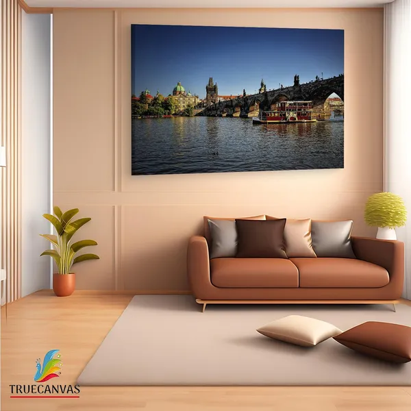 Multicolor_Charles_Bridge,_Wooden_Framed_Canvas_Paintings_|_For_Living_Room_|_Bedroom_|_Office_|_Gallery_|_Ready_Wall_Mount_Canvas_Wall_Art_Painting_|_Size_-_12_X_18In,_Ct0326