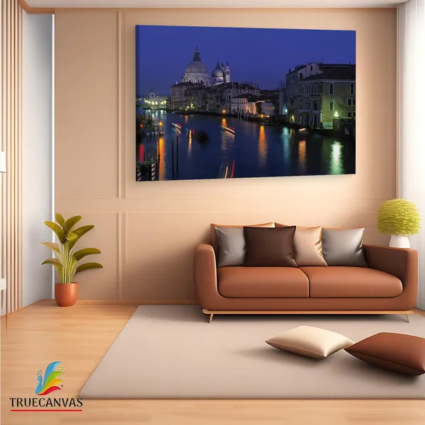 Multicolor_Venice_At_Night,_Wooden_Framed_Canvas_Paintings_|_For_Living_Room_|_Bedroom_|_Office_|_Gallery_|_Ready_Wall_Mount_Canvas_Wall_Art_Painting_|_Size_-_12_X_18In,_Ct0327