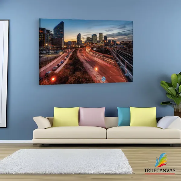 Multicolor_Evening_In_London,_Wooden_Framed_Canvas_Paintings_|_For_Living_Room_|_Bedroom_|_Office_|_Gallery_|_Ready_Wall_Mount_Canvas_Wall_Art_Painting_|_Size_-_12_X_18In,_Ct0328