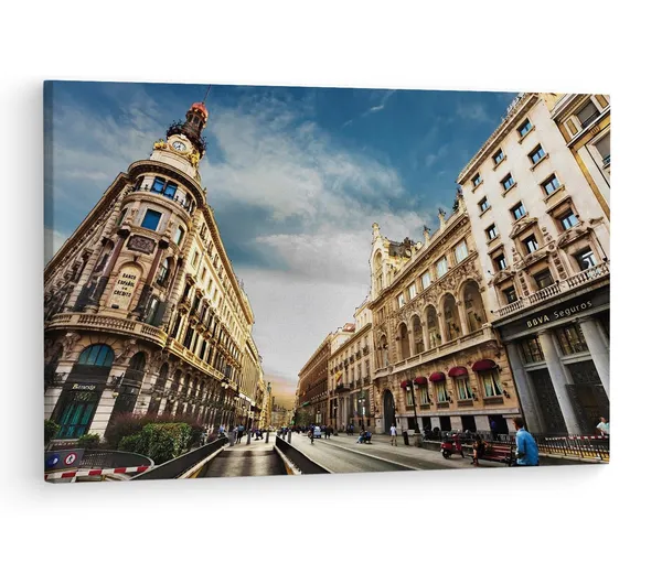 Multicolor_Madrid_City,_Wooden_Framed_Canvas_Paintings_|_For_Living_Room_|_Bedroom_|_Office_|_Gallery_|_Ready_Wall_Mount_Canvas_Wall_Art_Painting_|_Size_-_12_X_18In,_Ct0330