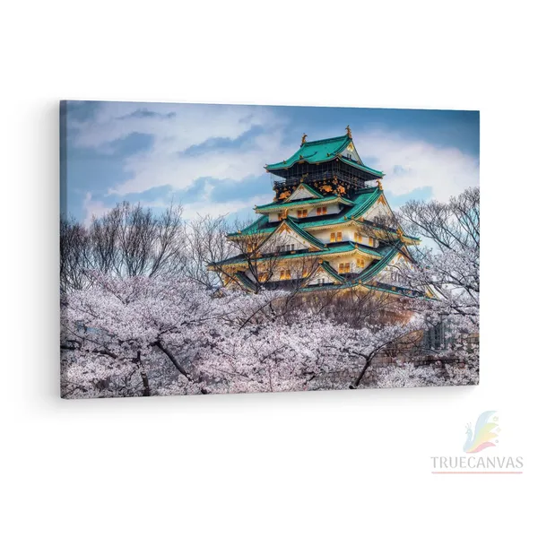 Multicolor_Osaka_Castle,_Wooden_Framed_Canvas_Paintings_|_For_Living_Room_|_Bedroom_|_Office_|_Gallery_|_Ready_Wall_Mount_Canvas_Wall_Art_Painting_|_Size_-_12_X_18In,_Ct0331