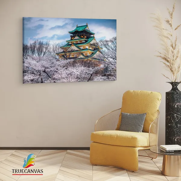 Multicolor_Osaka_Castle,_Wooden_Framed_Canvas_Paintings_|_For_Living_Room_|_Bedroom_|_Office_|_Gallery_|_Ready_Wall_Mount_Canvas_Wall_Art_Painting_|_Size_-_12_X_18In,_Ct0331